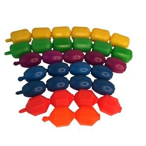 Fisher Price Snap Lock Beads 31pc Multicolor Vintage Toddler Toy Sensory STEM